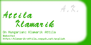 attila klamarik business card